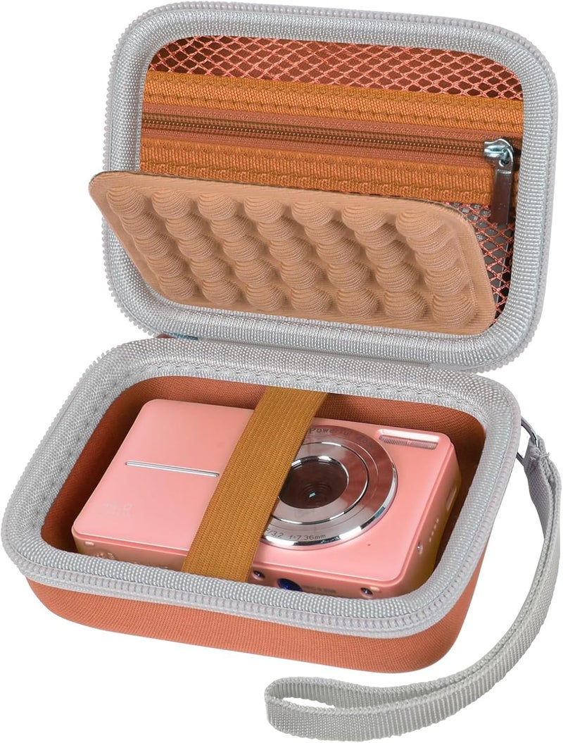 Grapsa Digital Camera Case for CAMKORY/for Kodak Pixpro/for VAHOIALD/for Sony DSCW800 830/ for Canon PowerShot 180 190. Kids Vlogging Cameras Storage Holder for Accessories (Box Only)-Brown - Image 1